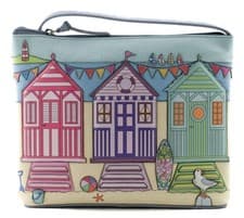 Image of Mala Leather Southwold Midi Cross Body Shoulder Handbag + Dust Bag Beach Huts