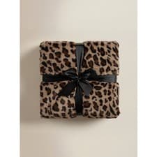 Image of Luxury Faux Fur Blanket 220x200cm Extra Thick Leopard Print Winter Throw