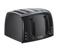Image of Russell Hobbs 4 Slice Toaster Black with 2 Slice Operation - Textures 21651
