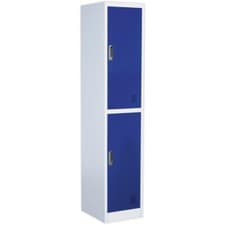 Image of 2 Door Single Locker - 380 x 450 x 1850mm - Ventilated Locking Doors - Flat Pack