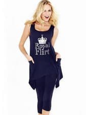 Image of Ann Summers Royal Flirt Slouch Pj's Set Sz 12 - Only £6.99