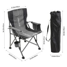 Image of Camping Chair Folding Portable Camping Chair with Cup Holder and Side Pocket