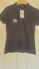 Image of CANTERBURY - CCC - LADIES WAIMAK POLO SHIRT - BLACK - SIZE 14