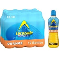 Image of Lucozade Sport Orange Energy Drink PMP - Pack of 12 x 500ml - Sports Bottle
