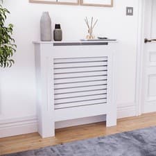 Image of Vida Designs White Radiator Cover Heat Protection Hallway Bedroom Horizontal