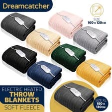 Image of Dreamcatcher Heated Throw Luxury Electric Bed Sofa Blanket Timer Double & XL