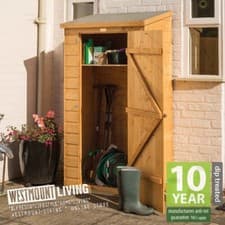 Image of SMALL LOCKABLE WOODEN GARDEN STORAGE SHED WOOD MIDI MINI PATIO STORE SHIPLAP
