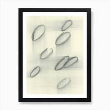 Image of charcoal drawing abstract oval circ Framed Wall Art Poster Canvas Print Picture