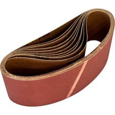 Image of 10 PACK - 100mm x 620mm Sanding Belts - 100 Grit Aluminium Oxide Cloth Backed
