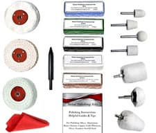 Image of Metal Polishing Buffing Drill Kit Aluminium Alloy Stainless Steel 3" x 1/2" Mops