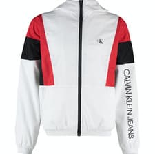 Image of CALVIN KLEIN JEANS White & Red Logo Track Jacket - M - £120