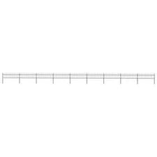 Image of Garden Fence with Spear Top Steel 15.3x0.6 m Black vidaXL
