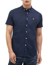Image of Lyle & Scott Mens Short Sleeve Oxford Shirt Navy