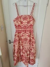 Image of mint velvet Red Palm Print Midi Dress
