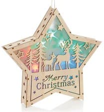 Image of Christmas LED Star Hanging Decoration Battery Operated Colour Changing Ornament