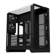 Image of Thermaltake View 390 TG, Black, Dual Chamber Mid Tower, 2x CT120 Fans, Back-Conn