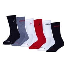Image of NIKE AIR JORDAN 3 PAIR OF CREW SOCKS SPORTS SOCK SIZES 5 INF - 4 JUNIOR AGE 3-10