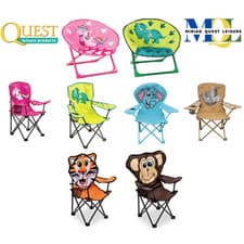 Image of Kids Animal Camping Chairs - Folding Lightweight Comfy Chairs - 🦄🦕🐘🦥