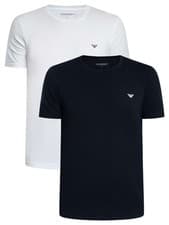 Image of Emporio Armani Men's 2 Pack Lounge Crew T-Shirt, Multicoloured