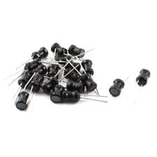Image of 20Pcs Shielded Drum Core Radial Inductor Black 100mH 6x8mm 10% Tolerance