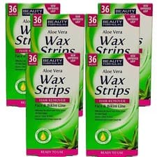 Image of 36, 72,Beauty Formulas Aloe Vera Wax Strips Hair Remover Face & Bikini Line