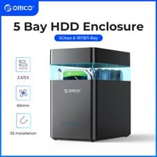 Image of ORICO 2/5Bay Hard Drive Enclosure USB3.0/Type-C to SATA for 3.5'' HDD SSD w/