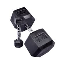 Image of Exersci Rubber Hex Dumbbells 2.5kg to 50kg Pairs Durable Gym Quality Weights