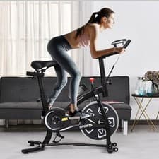 Image of Exercise Training Bike Indoor Cycling Bicycle Workout Trainer LCD Monitor Black