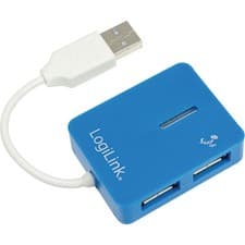 Image of LogiLink® USB 2.0 Hub 4-Port Smile Blue