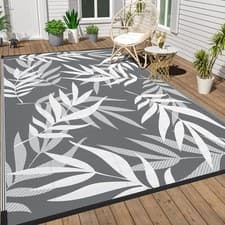 Image of Outdoor Rug Garden Geometric Large Waterproof Patio Area Non Slip Deck Floor Mat