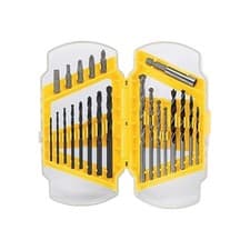 Image of Draper 17-Piece Combination Drill Bit Set Wood Metal Plastic and Masonry Drill