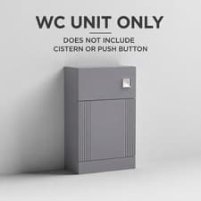 Image of 500mm WC Unit & Vanity Unit Set BTW Toilet D Shape Pan Cistern Satin Grey-Flute