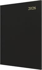 Image of Collins 2026 A4 planner, week-to-view diary with hard black cover.