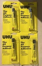 Image of UHU ALL PURPOSE GLUE 20ml SIZE STRONG CLEAR ADHESIVE x4 Tubes