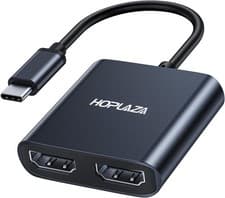 Image of USB-C to Dual HDMI Adapter 4K@60Hz 2 Monitors Thunderbolt Laptop Display
