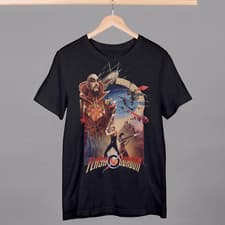 Image of Flash Gordon T-Shirt Classic 80s Retro Movie Soft Black Cotton Shirt Fast Post