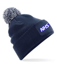 Image of NHS embroidered beanie snowstar design - hat winter work healthcare