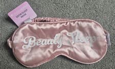 Image of Brushworks Pink Satin Elasticated Sleep Mask Eye Mask Brand new 'Beauty Sleep'
