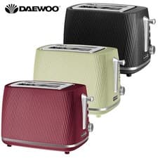 Image of Daewoo Cascade 2-Slice Textured Matte Toaster – Defrost & Reheat Functionality