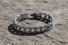 Image of Fred Bennett Stainless Steel Bike Chain Bracelet 21cm B5116