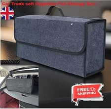 Image of Grey Car Boot Organiser Felt Storage Box Non-Slip Foldable Trunk Bag UK Stock