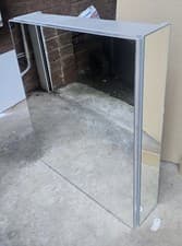 Image of Grey Mirrored Bathroom Wall Cabinet 2 Door 620mm x 500mm x 130mm