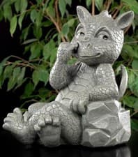 Image of Garden Figure - Dragon Drills IN The Nose - Fantasy Ornament Baby Gothic