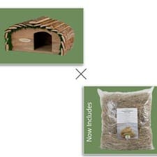 Image of Hedgehog House with Natural Straw Bedding Garden Animal Hibernation Shelter Kit