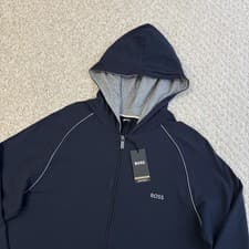 Image of Hugo Boss Mens Tracksuit Jacket Full Zip Mens Medium Navy Blue Long Sleeve BNWT
