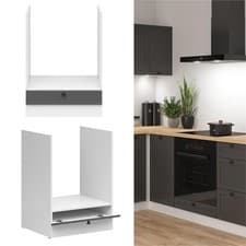 Image of 600mm Kitchen Oven Housing Unit 60cm Door Base Cabinet Shaker Dark Grey Junona