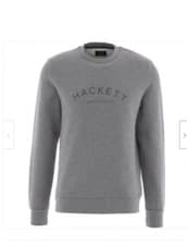 Image of Hackett of London Mens HM581011/945 Grey Classic Logo Crew Sweatshirt