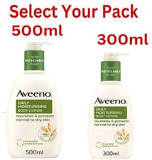Image of Aveeno Daily Moisturising Lotion 300ml 500ml Aveeno Body Lotion 300ml 500ml UK
