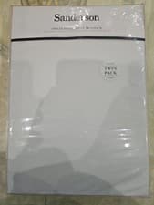 Image of Sanderson 300TC Cotton Fitted Sheets 2 Pack Single Size – white - FREE POSTAGE