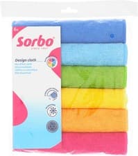 Image of Sorbo Pack of 6 Microfibre Cleaning Cloths, Multipurpose Cleaning Towels, Strea